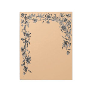 Flowery Border Newsletter Any Colour Notepad