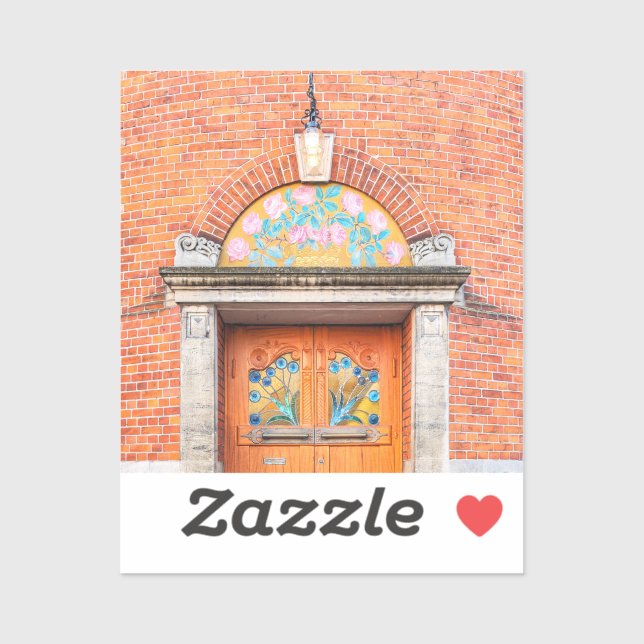 Flowery Danish Door Sticker (Sheet)