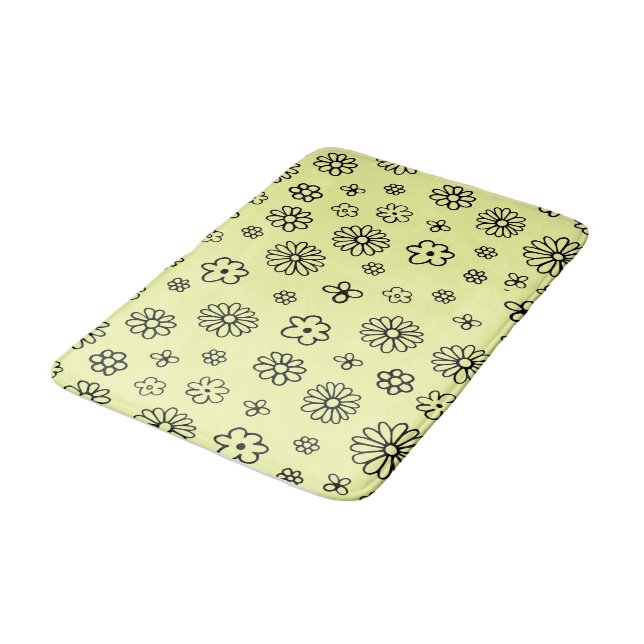 Flowery Design Bath Mat (Angled)