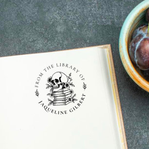 Flowery Gothic Skull From The Library Of Self-inking Stamp