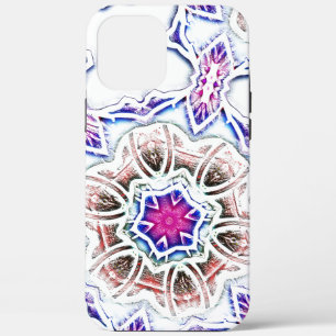 Flowery in plaster texture, soft shadow on  white  iPhone 12 pro max case