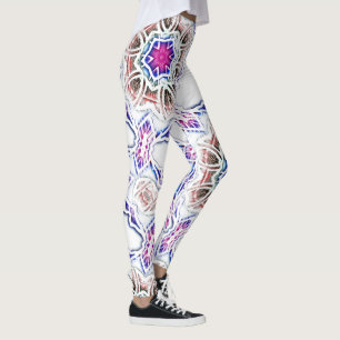 Flowery in plaster texture, soft shadow on white leggings