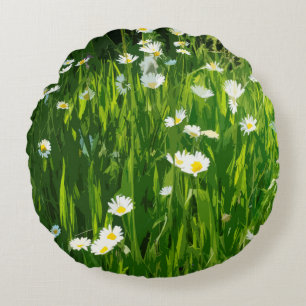 Flowery meadow round pillow