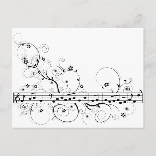 Flowery Music Postcard (Front)