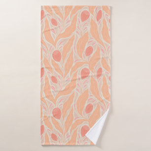 Flowery pattern bath towel
