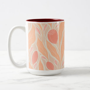 Flowery pattern Two-Tone coffee mug