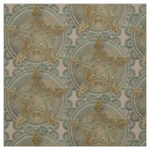 Flowery Pentacle Pagan Wiccan Fabric