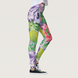 🌸🌺 Flowery pickleball pattern XXL print Leggings