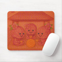 Flowery Pink Brains Mousepad