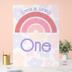 Flowery Rainbow Birthday Acrylic Sign