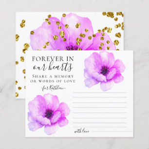 Flowery Share a Memory Funeral Attendance Card