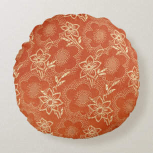 flowery silk round pillow