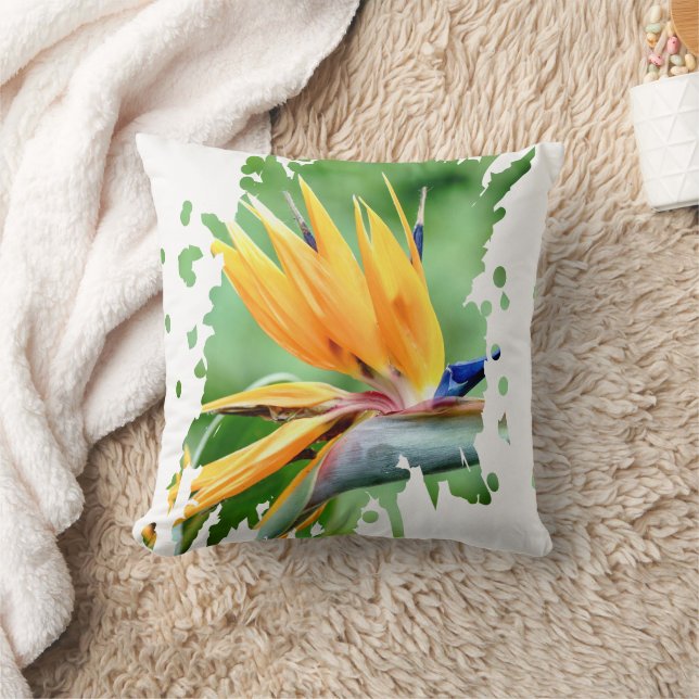 Flowery Splatter Throw Pillow (Blanket)