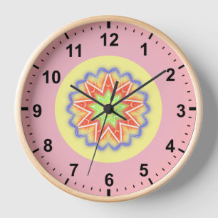 ~ Flowery Stars Fractal ~ Clock