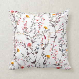 flowery throw pillow