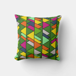 Flowery Triangles  Throw Pillow
