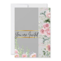 flowery wedding invitation card