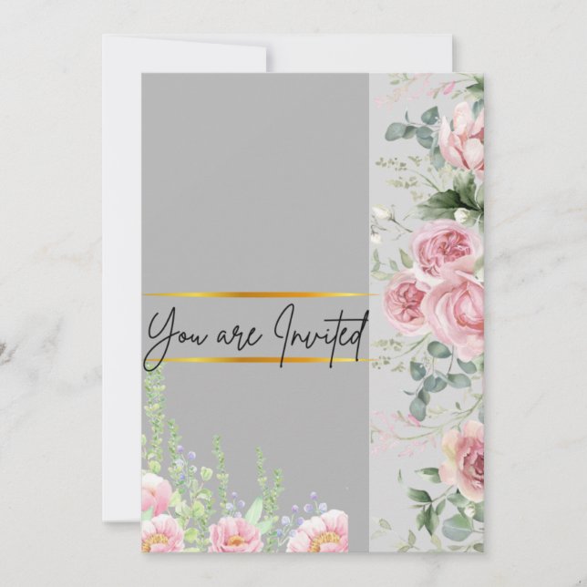 flowery wedding invitation card (Front)