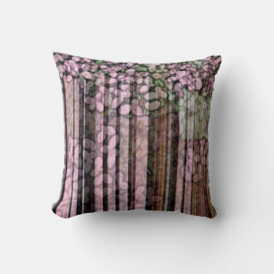 Flowery Woods Throw Pillow