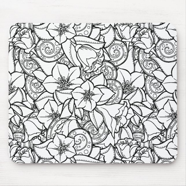 Flowery Zendoodle Mouse Pad (Front)