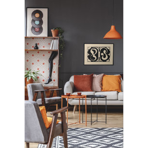 Flowing Abstract Symphony – Bold Black & Beige Poster