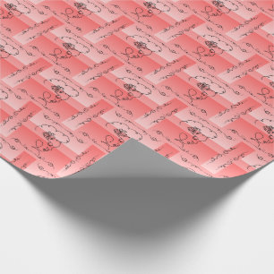 Flowing Beauty: Coral Line Art Gift Wrap Roll