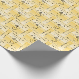 Flowing Beauty: Goldenrod Line Art Gift Wrap Roll