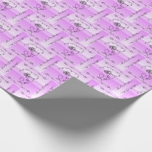 Flowing Beauty: Lavender Line Art Gift Wrap Roll