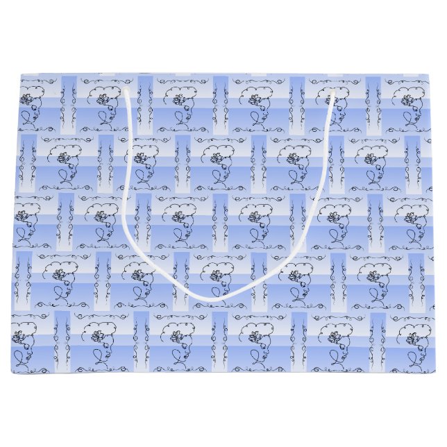 Flowing Beauty Periwinkle Horizontal Gift Bag  (Front)