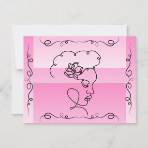 Flowing Beauty: Rose Line Art Blank Card
