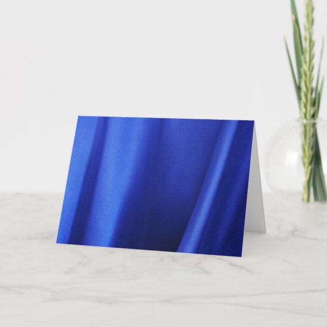 Flowing Blue Silk Fabric Abstract Card (Front)