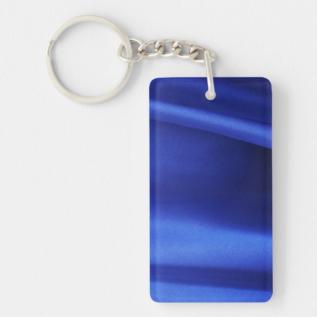 Flowing Blue Silk Fabric Abstract Keychain (Front)
