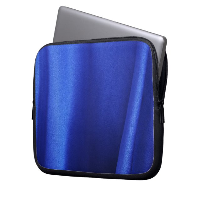 Flowing Blue Silk Fabric Abstract Laptop Sleeve (Front Left)