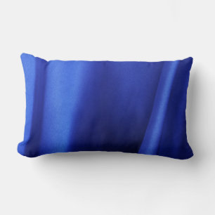 Flowing Blue Silk Fabric Abstract Lumbar Pillow
