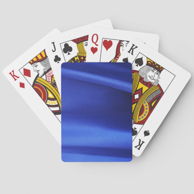 Flowing Blue Silk Fabric Abstract Playing Cards (Back)