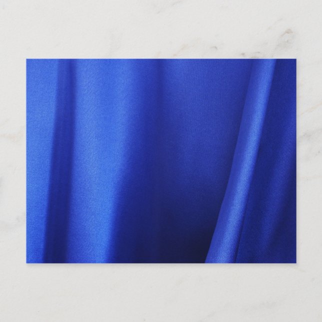 Flowing Blue Silk Fabric Abstract Postcard (Front)
