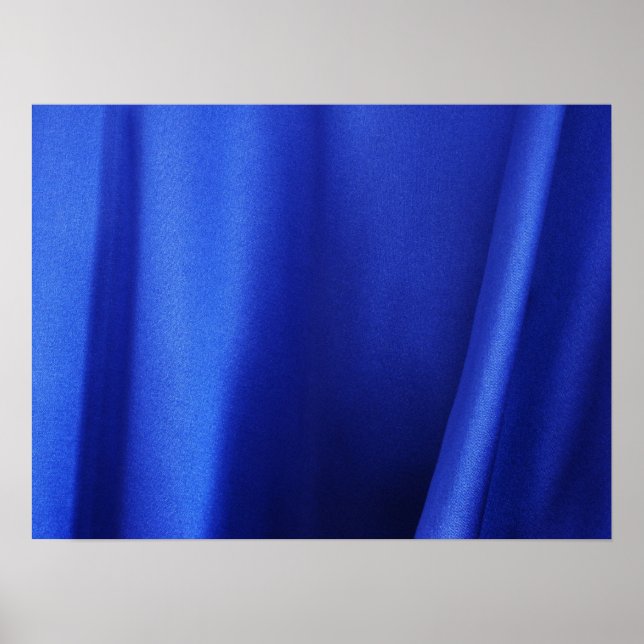 Flowing Blue Silk Fabric Abstract Poster (Front)