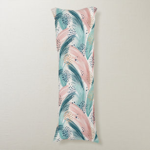 Flowing Brushstroke & Gold Dot Abstract Pattern Body Pillow