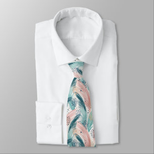 Flowing Brushstroke & Gold Dot Abstract Pattern Tie