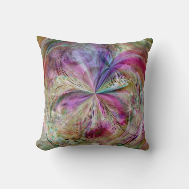 Flowing Colour, Abstract Artwork Throw Pillow (Front)