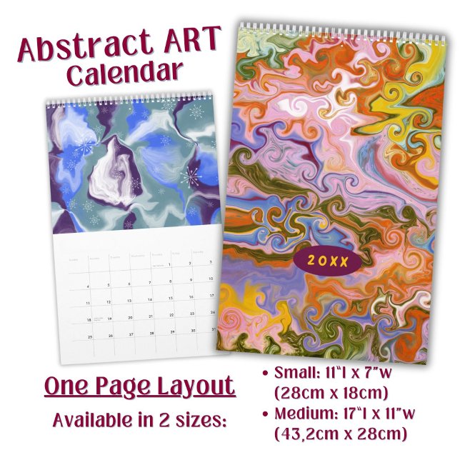 Flowing Colour Marbling abstract Art  Calendar (Creator Uploaded)