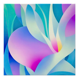 Flowing Florals in Pastel Poster