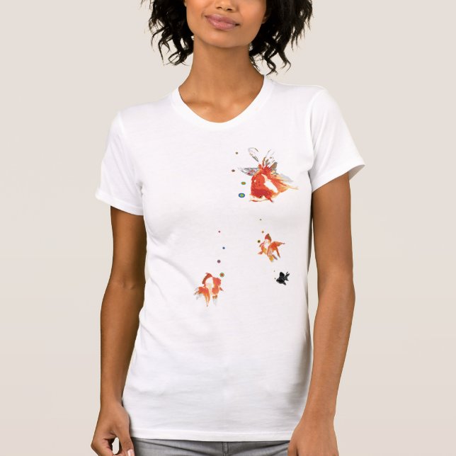 Flowing Goldfish - Red T-Shirt (Front)