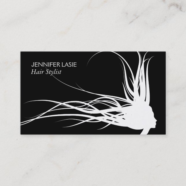 Flowing Hair Business Card (Front)