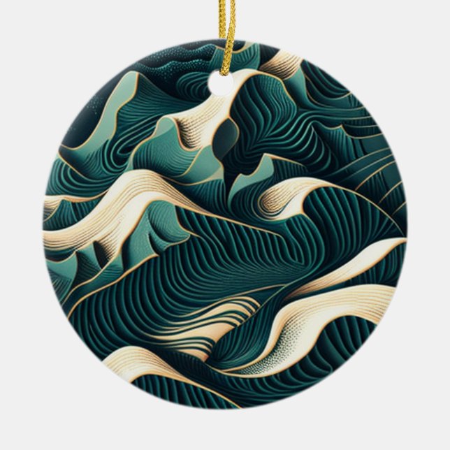 Flowing Harmony Ceramic Ornament (Front)