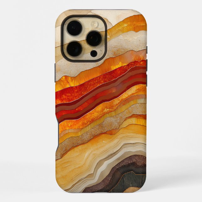 Flowing Layers of Abstract Earth Tones iPhone Case (Back)