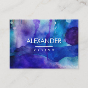 Flowing Light Abstract Watercolor Business Card