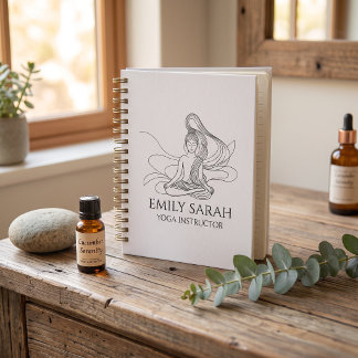Flowing Line Art Meditating Figure yoga Notebook