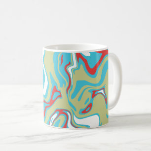 Flowing Liquid Curves and Color Bands Coffee Mug