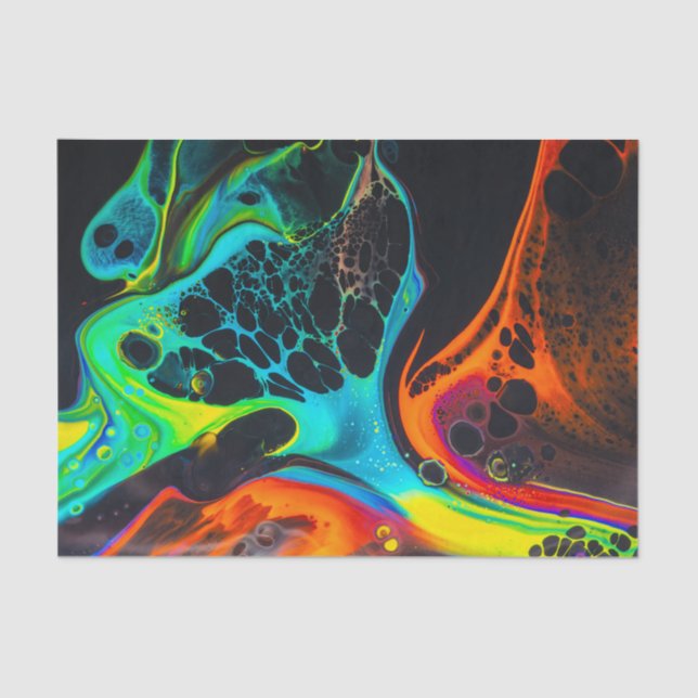 Flowing Paint Abstract, Decoupage, Bag Stuffing Tissue Paper (Front)